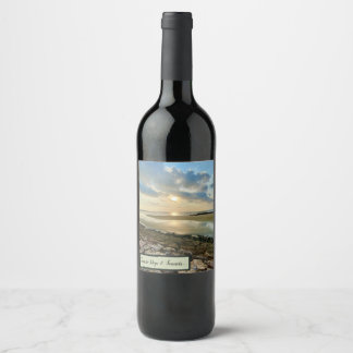 Travel Bali Indonesia Vacation Sunsets Dogs Wine Label