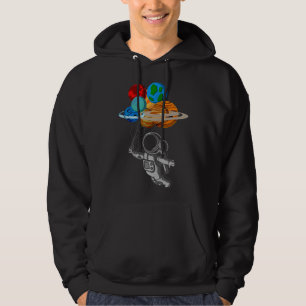 Travel Balloons Planets Cute Astronaut Outer Space Hoodie