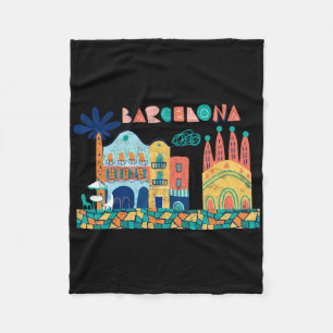 Travel Barcelona Spain Europe Spanish Family Vacat Fleece Blanket