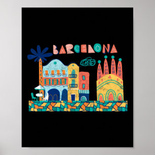 Travel Barcelona Spain Europe Spanish Family Vacat Poster