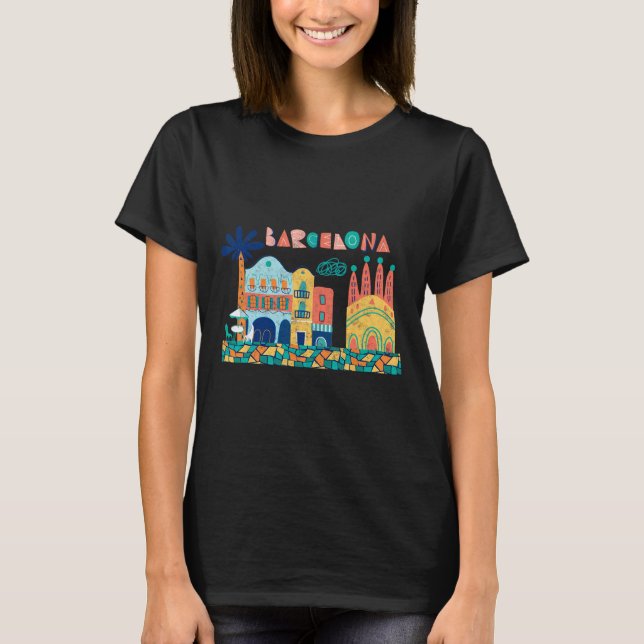 Travel Barcelona Spain Europe Spanish Family Vacat T-Shirt (Front)