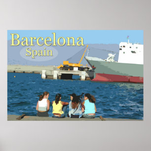 Travel Barcelona, Spain Poster