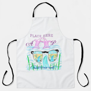 Travel beach summer add name letter place dolphins apron