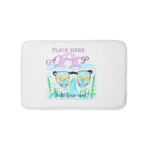 Travel beach summer add name letter place dolphins bath mat