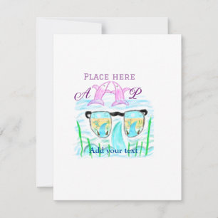 Travel beach summer add name letter place dolphins card