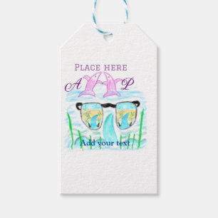 Travel beach summer add name letter place dolphins gift tags