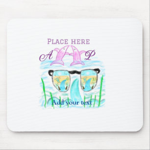 Travel beach summer add name letter place dolphins mouse mat