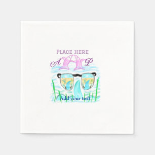 Travel beach summer add name letter place dolphins napkin