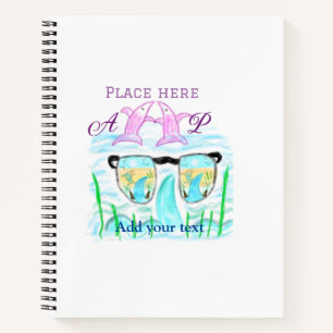 Travel beach summer add name letter place dolphins notebook