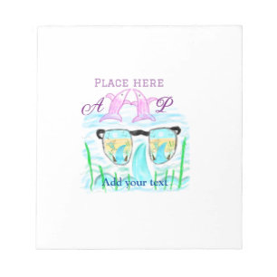 Travel beach summer add name letter place dolphins notepad