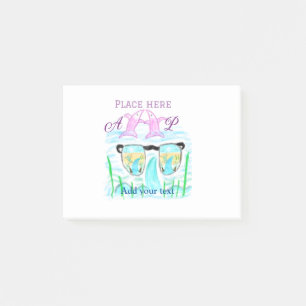 Travel beach summer add name letter place dolphins post-it notes