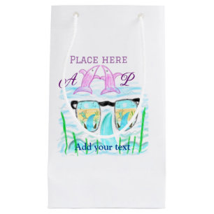 Travel beach summer add name letter place dolphins small gift bag
