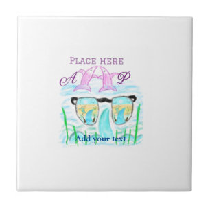 Travel beach summer add name letter place dolphins tile