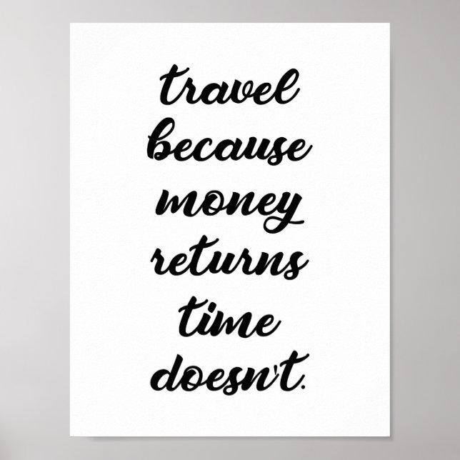 Travel Because Money Returns Money Doesn't Poster (Front)