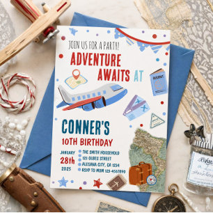 Travel Birthday Invitation Destination Theme Party