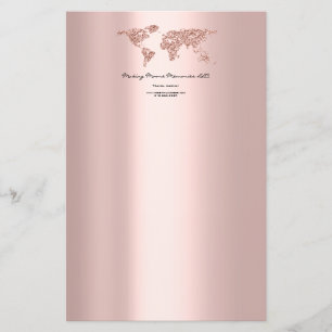 Travel Blogger Agency Earth Globe Rose Glitter 