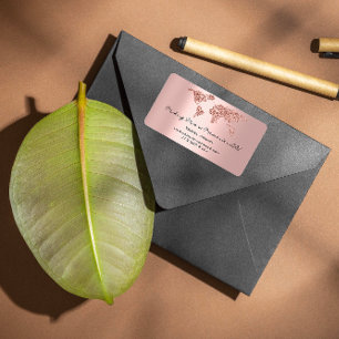 Travel Blogger Agency Earth Globe Rose Glitter Bus Label