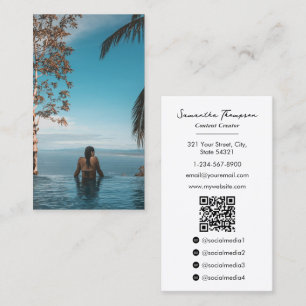 Travel Blogger Influencer Content Creator Photo Business Card