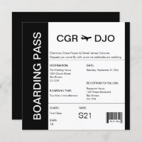Travel Boarding Pass Wedding Ticket