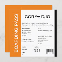 Travel Boarding Pass Wedding Ticket