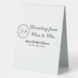 Travel bridal shower add name date miss to Mrs sim