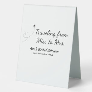 Travel bridal shower add name date miss to Mrs sim