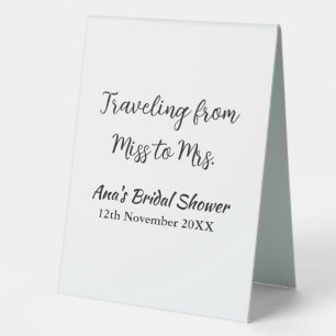 Travel bridal shower add name date miss to Mrs sim