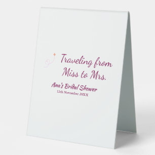 Travel bridal shower add name date miss to Mrs sim