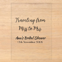 Travel bridal shower add name date miss to Mrs sim