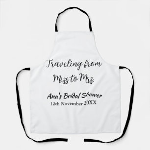 Travel bridal shower add name date miss to Mrs sim Apron
