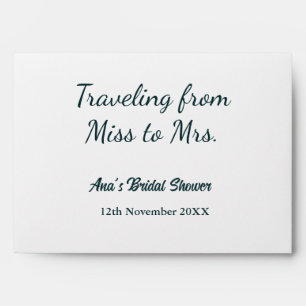 Travel bridal shower add name date miss to Mrs sim Envelope