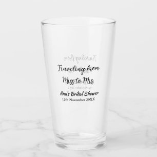 Travel bridal shower add name date miss to Mrs sim Glass