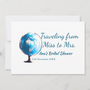 Travel bridal shower add name date miss to Mrs sim Invitation