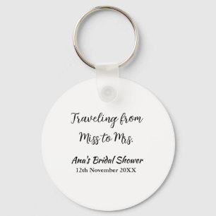 Travel bridal shower add name date miss to Mrs sim Key Ring