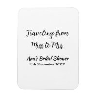 Travel bridal shower add name date miss to Mrs sim