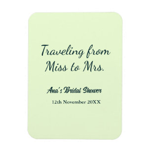 Travel bridal shower add name date miss to Mrs sim Magnet