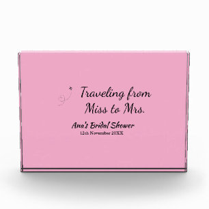 Travel bridal shower add name date miss to Mrs sim Photo Block