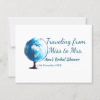 Travel bridal shower add name date miss to Mrs sim