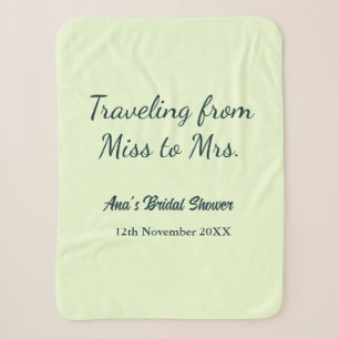 Travel bridal shower add name date miss to Mrs sim Sherpa Blanket