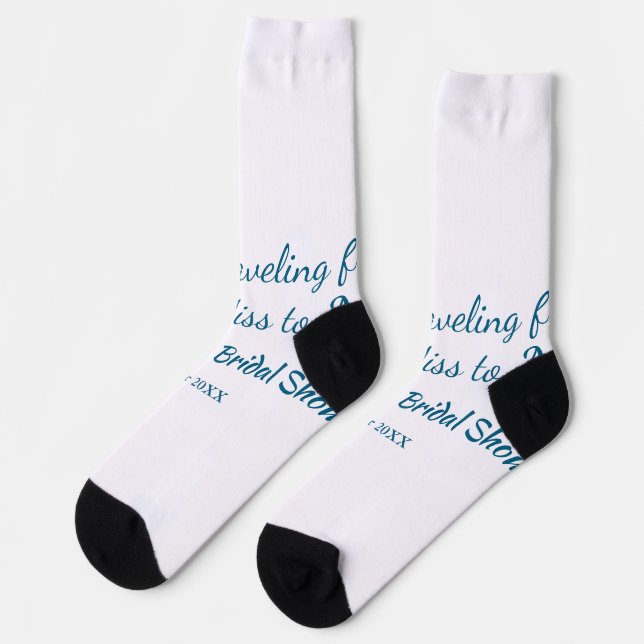 Travel bridal shower add name date miss to Mrs sim Socks (Left)
