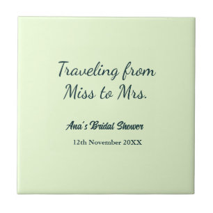 Travel bridal shower add name date miss to Mrs sim Tile