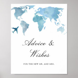 Travel Bridal shower - advice and wishes Poster