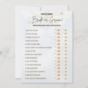 Travel Bridal Shower Bride & Groom Game Invitation