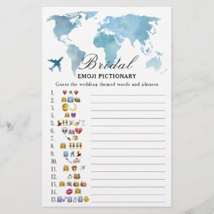 Travel Bridal shower Emoji Pictionary game