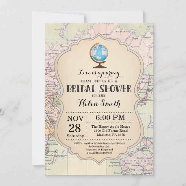 Travel Bridal Shower Invitation (Front)