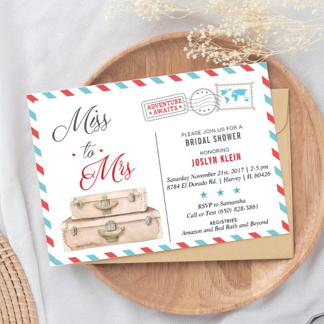 Travel Bridal Shower Invitation, Miss to Mrs Invitation (Creator Uploaded)