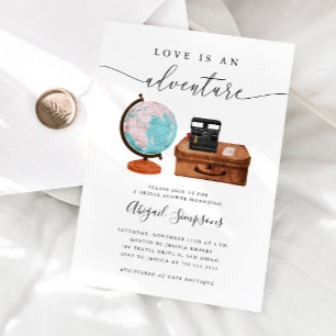 Travel Bridal Shower Love Is An Adventure Invitation