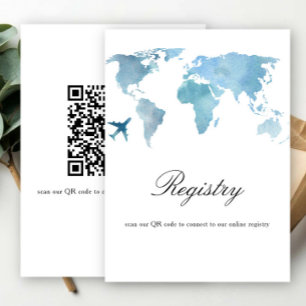 Travel Bridal shower QR code for registry Enclosure Card