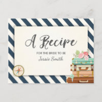 Travel Bridal Shower Recipe Card Miss to Mrs