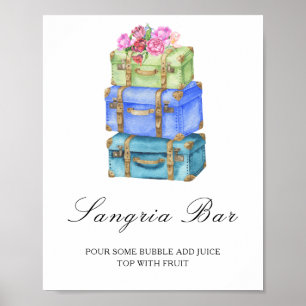 Travel Bridal shower - Sangria bar Poster